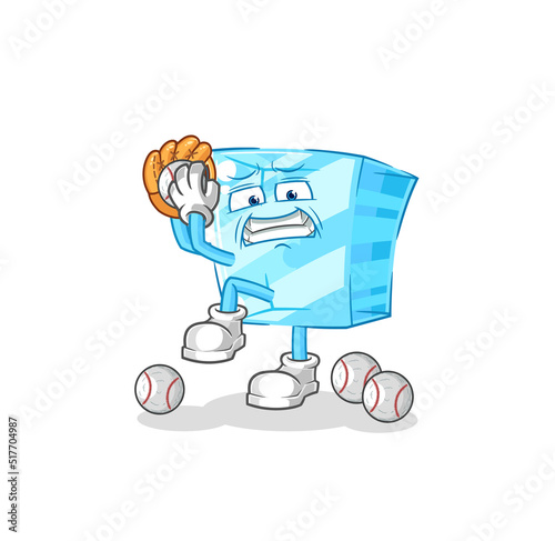 glass baseball pitcher cartoon. cartoon mascot vector
