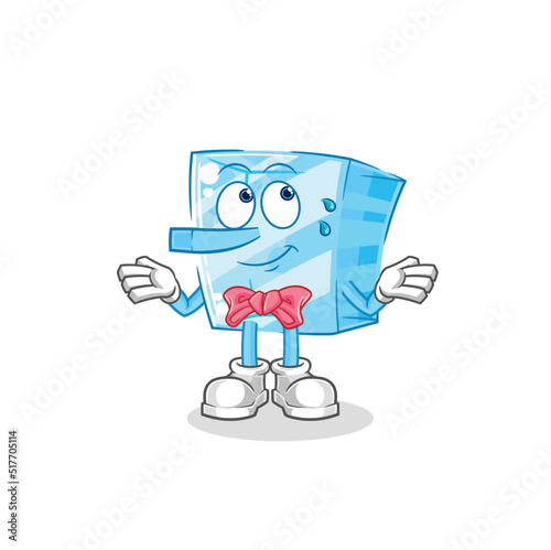 glass lie like Pinocchio character. cartoon mascot vector
