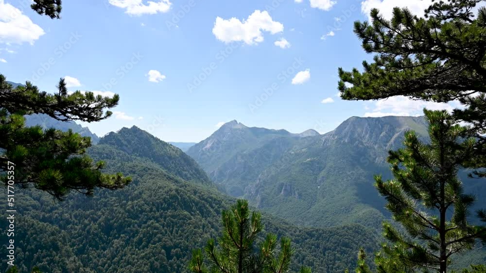 Mountain peaks in summer. Impressive landscape in National Park Sutjeska, Maglic, Bosnia and Herzegovina. Mountain peaks in summer. Impressive landscape in National Park Sutjeska, Maglic, Bosnia and Herzegovina.