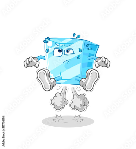 glass fart jumping illustration. character vector