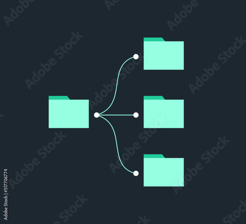 File System Directory Structure Folders Vector Flat Illustration Concept Computer Technology