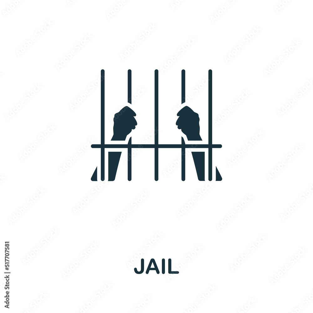 Jail icon. Monochrome simple line Crime icon for templates, web design and infographics Jail icon. Monochrome simple line Crime icon for templates, web design and infographics