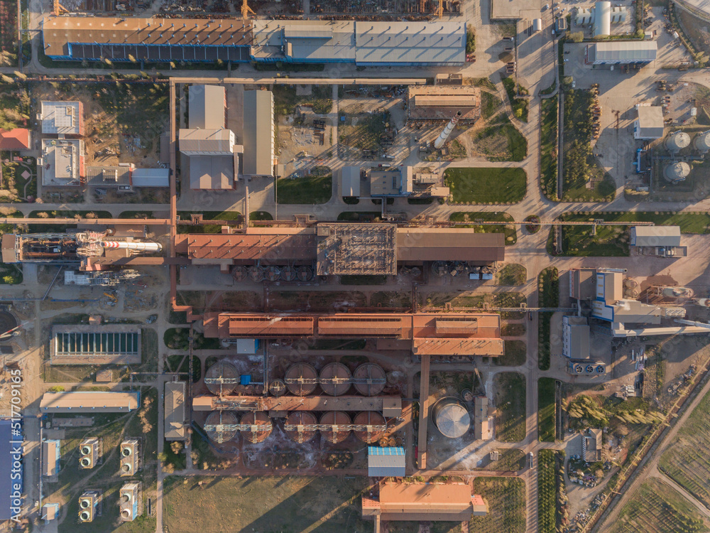 Aerial view of industrial complex