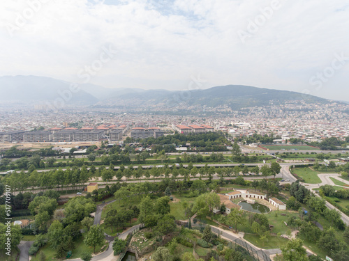 Aerial view of city of Bursa, Turkey.