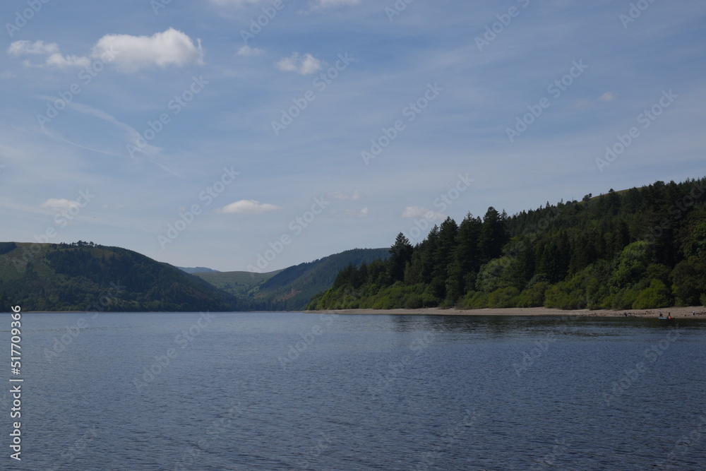 the scenery at lake Vyrnwy in the welsh mountains the scenery at lake Vyrnwy in the welsh mountains