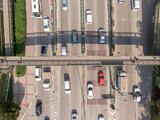 Aerial view of urban city traffic 