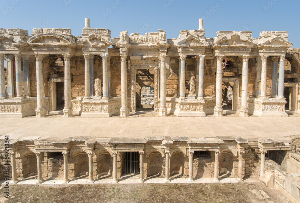 Ancient Hierapolis Theatre at Pamukkale, Turkey. 