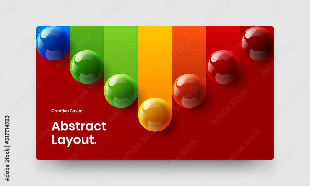Creative handbill design vector concept. Geometric 3D balls journal cover illustration.