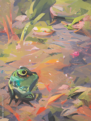 frog in the pond