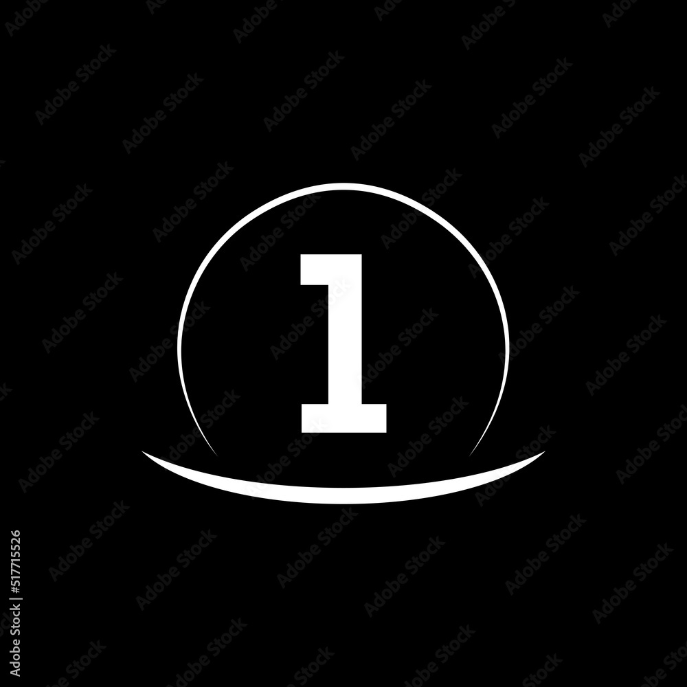 Abstract number 1 logo design. Line creative symbol. Abstract number 1 logo design. Line creative symbol.