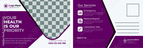 Corporate modern Healthcare postcard template design 