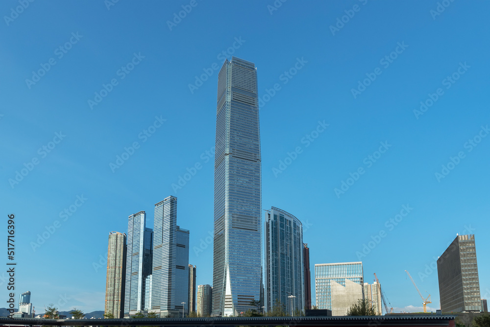 Skyscraper in downtown district of Hong Kong city