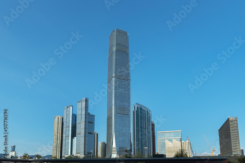 Skyscraper in downtown district of Hong Kong city