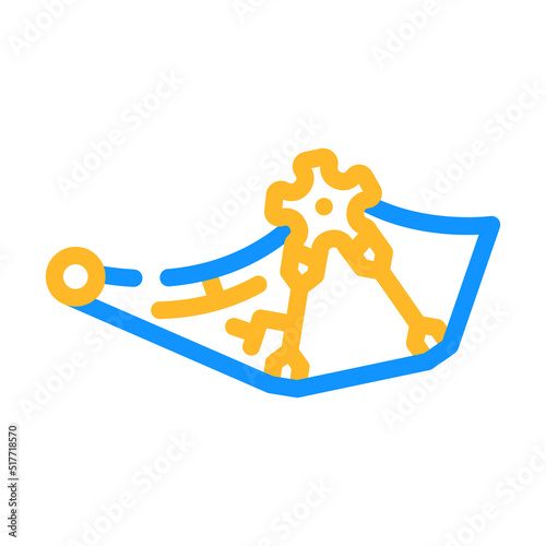 wing with gear color icon vector. wing with gear sign. isolated symbol illustration