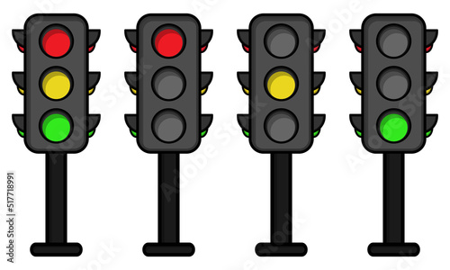 Illustration vector graphic of traffic light cartoon.