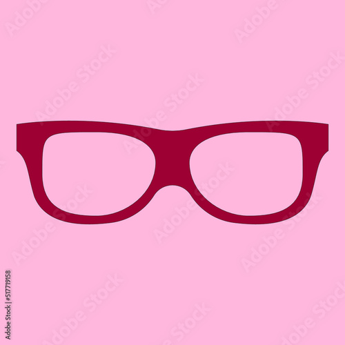pink glasses on a white background