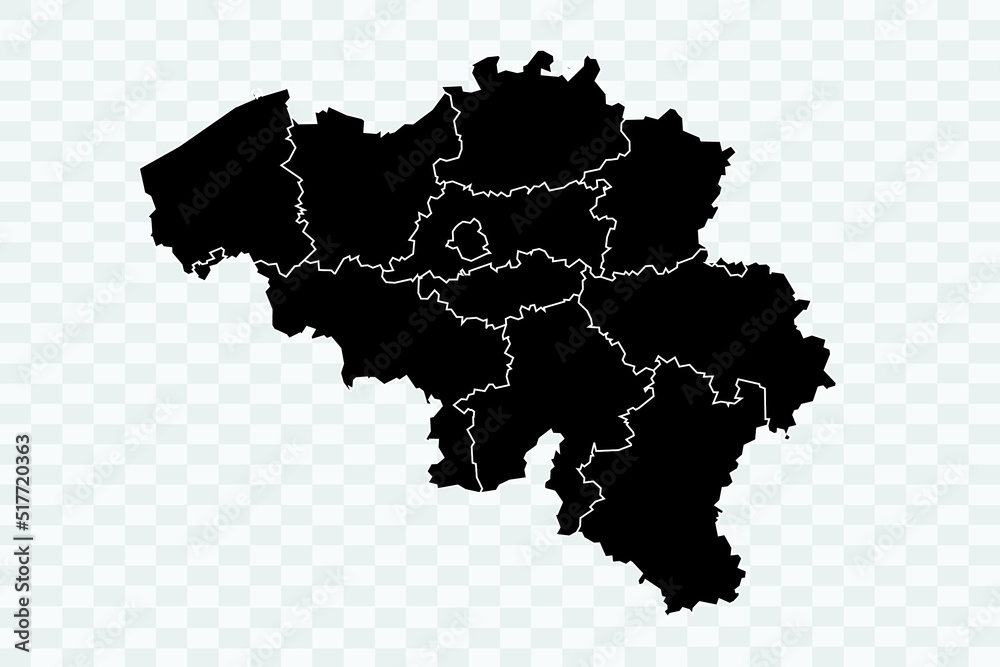 Belgium Map. black Color on White Background quality files Png