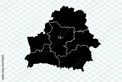 Belarus Map black Color on White Background quality files Png