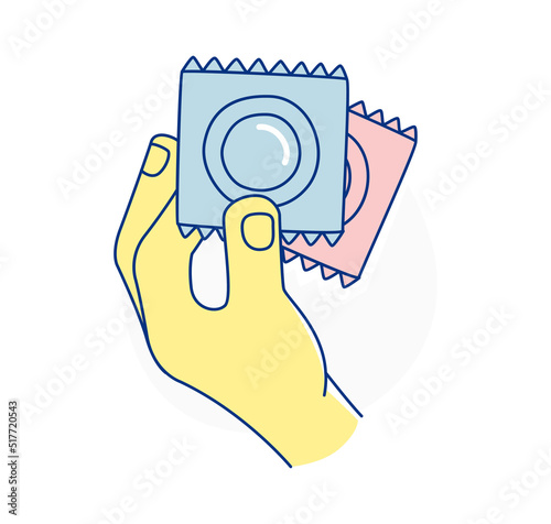Sexual Health. Safe Sex education poster banner icon.