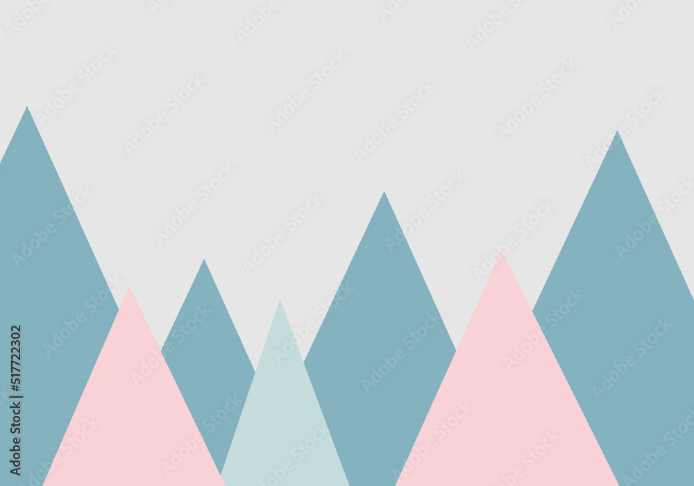 Vector hand drawn mountains. Mountain landscape. Wallpaper. For wall design, children's wallpaper, background. Vector hand drawn mountains. Mountain landscape. Wallpaper. For wall design, children's wallpaper, background.