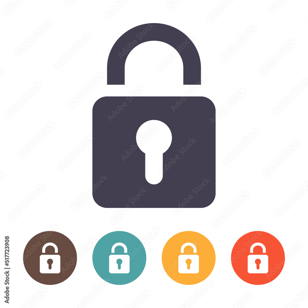 Lock icon isolated on a white background Lock icon isolated on a white background