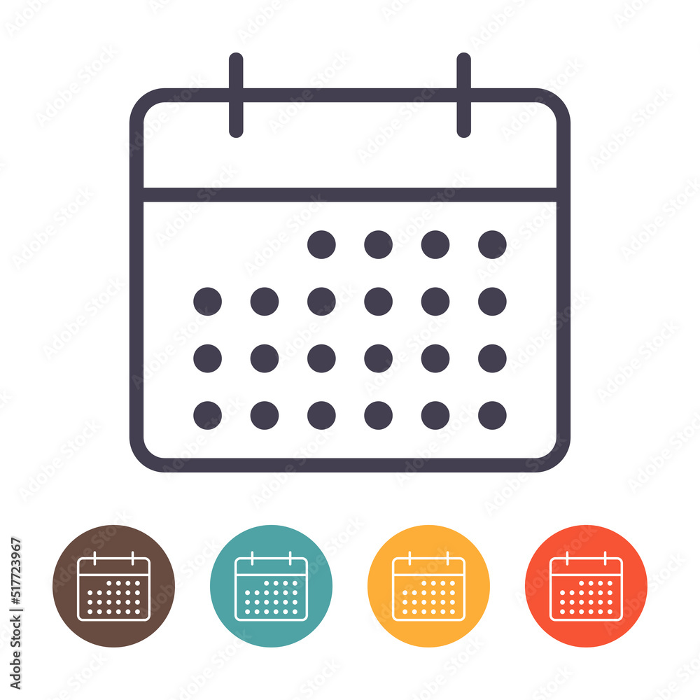 Calendar icon isolated on white background Calendar icon isolated on white background