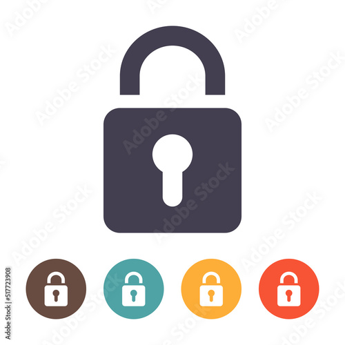 Lock icon isolated on a white background