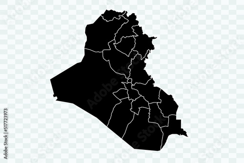 Iraq Map black Color on White Background quality files Png