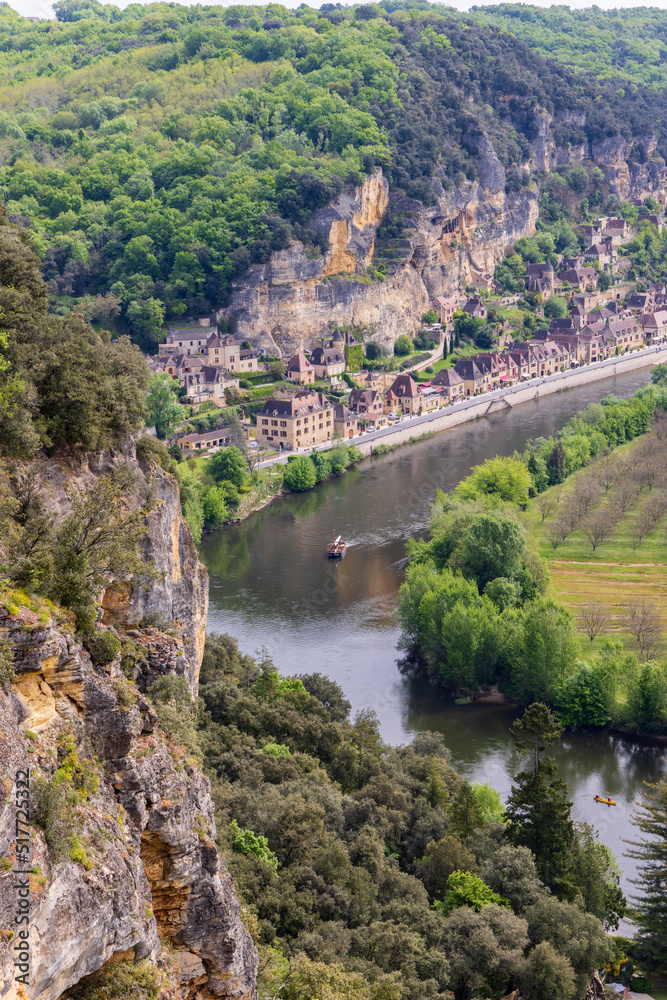 The view from viewpoint at the Dordogne river in Perigord region in France The view from viewpoint at the Dordogne river in Perigord region in France