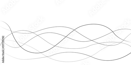 Abstract black wave of lines, curved stripes. Thin line wave abstract vector background. Curve wave seamless pattern. Vector illustration.