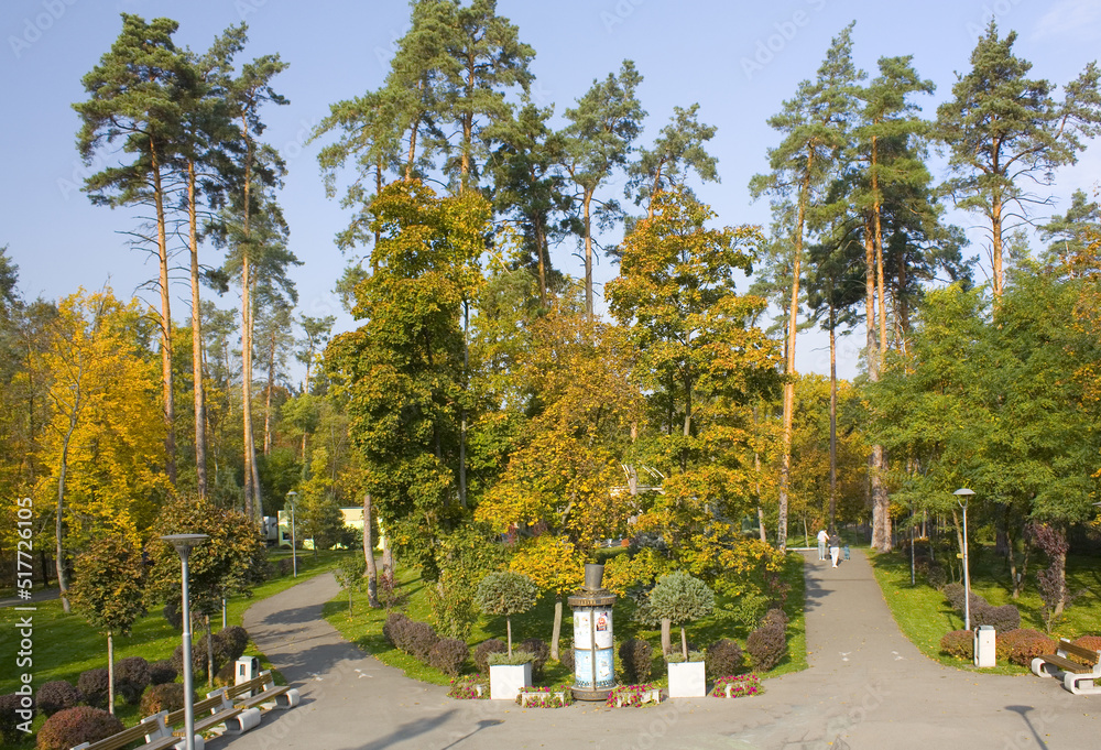 Autumn park in Bucha, Ukraine	
