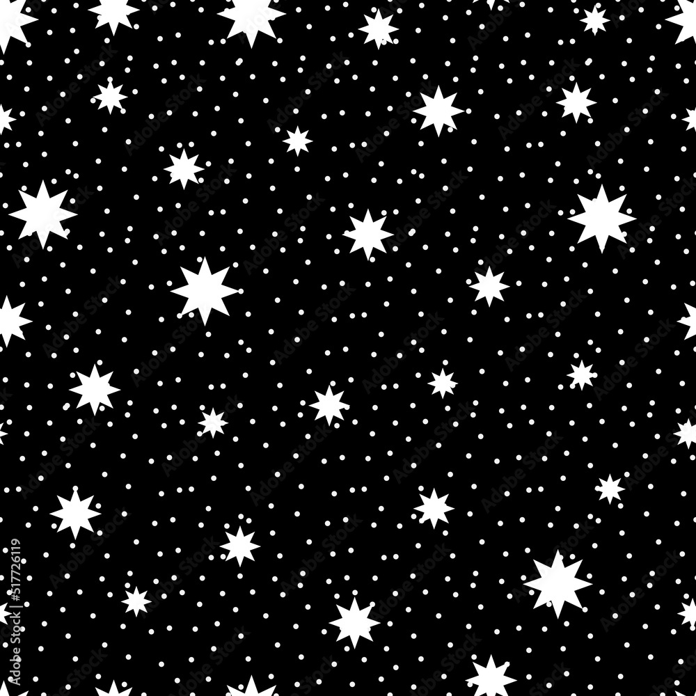 Starry seamless pattern. Dots, spray paint on dark background, vector universe seamless background. Starry night sky with speckle, particles Starry seamless pattern. Dots, spray paint on dark background, vector universe seamless background. Starry night sky with speckle, particles