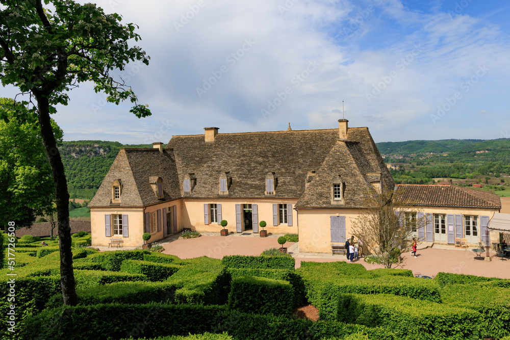 Marquyssac gardens near Beynac along Dordogne river in Perdigord region in France