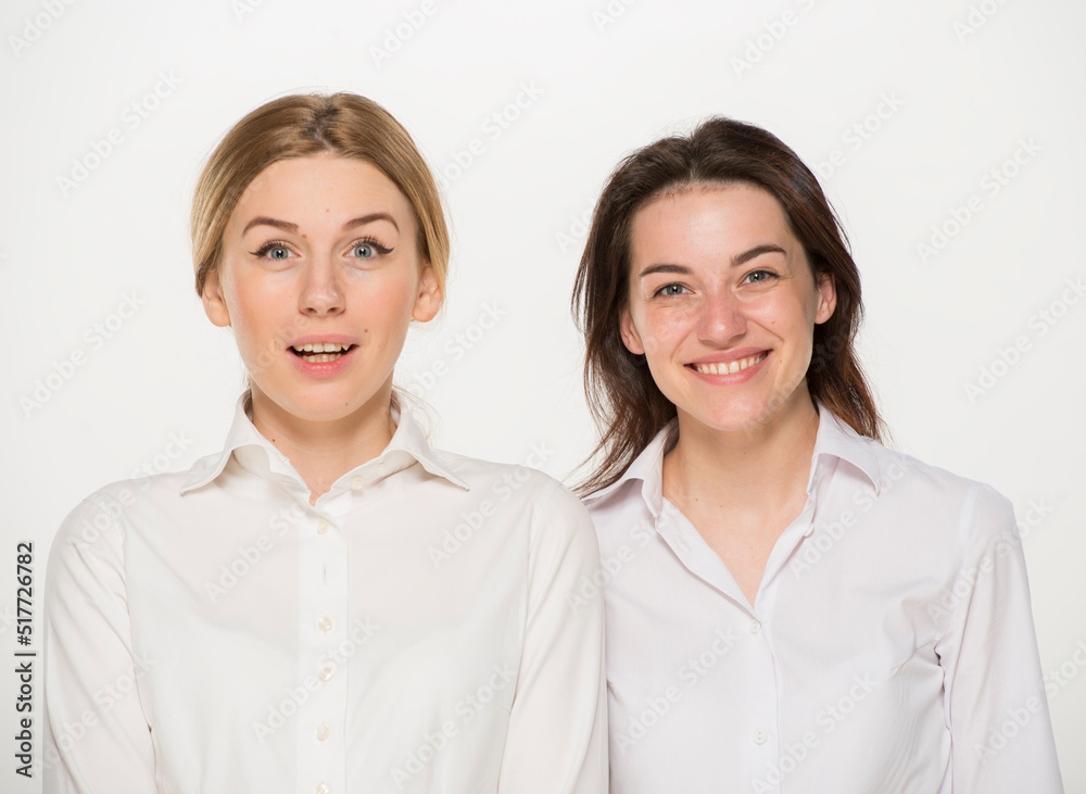 team of young business people students on white background isolated. team of young business people students on white background isolated.