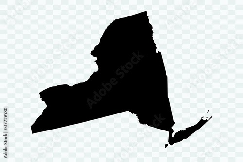 NEW YORK Map black Color on White Background quality files Png