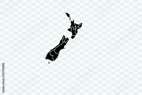 New Zealand Map black Color on White Background quality files Png