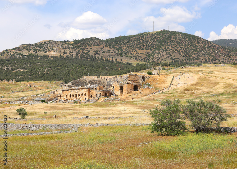 Ruins of Ancient City Hieropolis in Denizli, Turkey