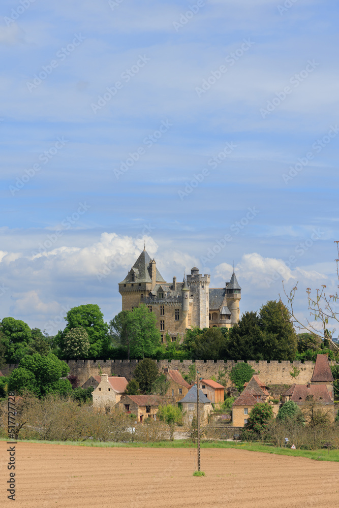 Panoramic view on Chateau de Fayrac in Dordogne in France