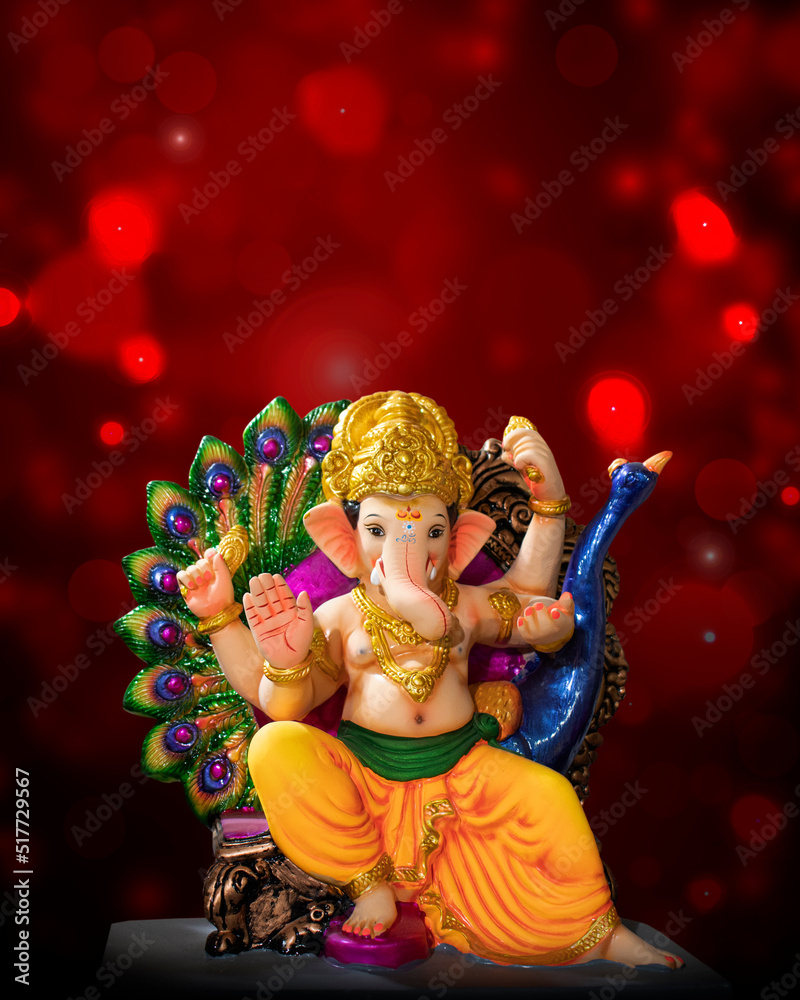 Lord Ganesha , Ganesha Festival , of Lord Ganpati background for Ganesh  Chaturthi festival of India фотография Stock | Adobe Stock