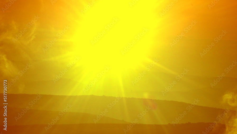 Obraz premium shining orange sun heat wave background