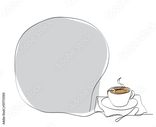 line art or One Line Drawing of coffee. and Coffee cup shop concept. minimalist,