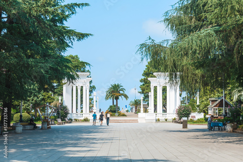 Cityscape with beautiful architecture. Europe square in Batumi. photo