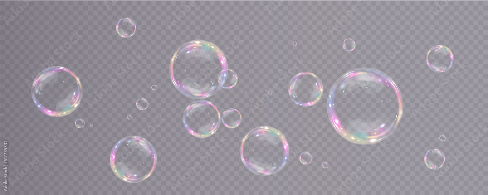 Bubble PNG. Collection of realistic soap bubbles. Bubbles are