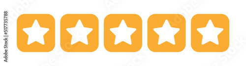 Five star rating review icon design vector. Customer feedback satisfaction quality symbol illustration.