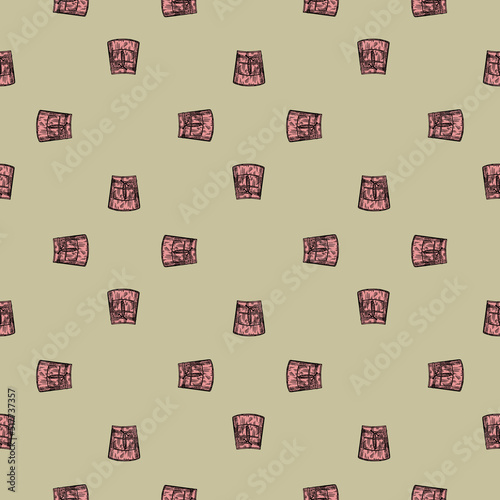 Apron short engraved seamless pattern. Chef pinafore for work to kitchen restaurant or cafe in hand drawn style.