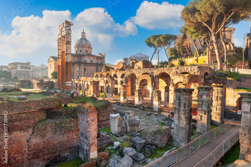 Photography Rome, Italy at the Foro di Cesare and the church of Santi Luca e Martina