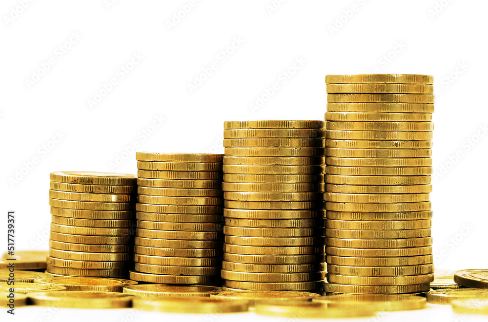 Stack of gold coins isolated on white background Stack of gold coins isolated on white background