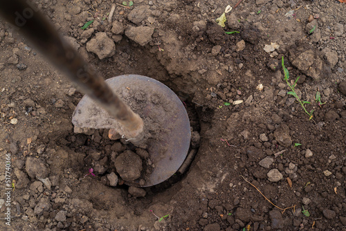 Ground Drill Hand Manual Post Hole Digger Handle For Tree Planting/Vegetable Pine Soil, Garden Auger Spiral Drill Bit,