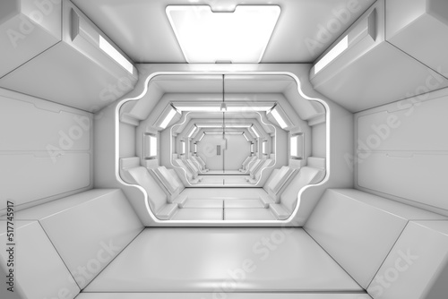 White interior of a spaceship