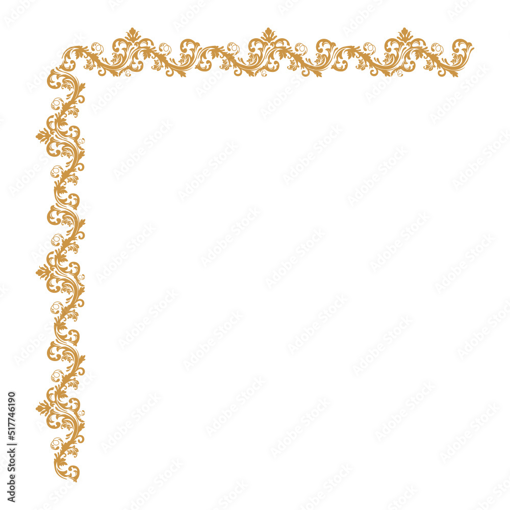 luxury gold floral label frame